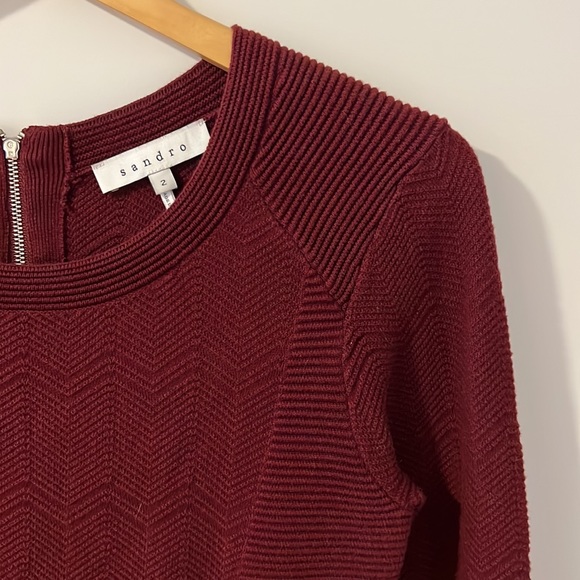 Sandra Burgundy Dress 2 US8 - Picture 4 of 6